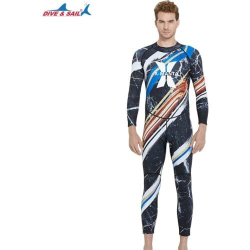 DIVE&SAIL New Camouflage Float Diving Suit 1.5mm Neoprene Wetsuit Male Sunblock KeepWarm Anti jellyfish clothes