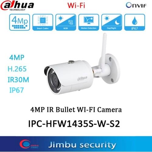 Dahua original IPC-HFW1435S-W 4MP IR30M IP67 SD Card slot Bullet Wi-Fi Network IP Camera Replace IPC-HFW1320S-W support p2p