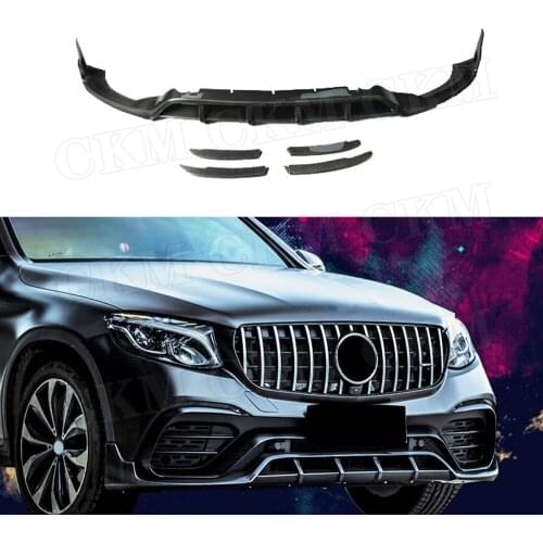 Carbon Fiber Front Lip Spoiler Canard Splitters for Benz GLC Class Coupe W253 C253 2016 - 2019 Not For original GLC63 Bumper