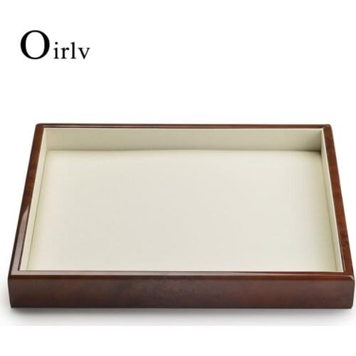 Oirlv Jewelry Storage Tray Jewelry Display Tray Display Rack Wood Grain Paint Pu Leather Can Be Customized