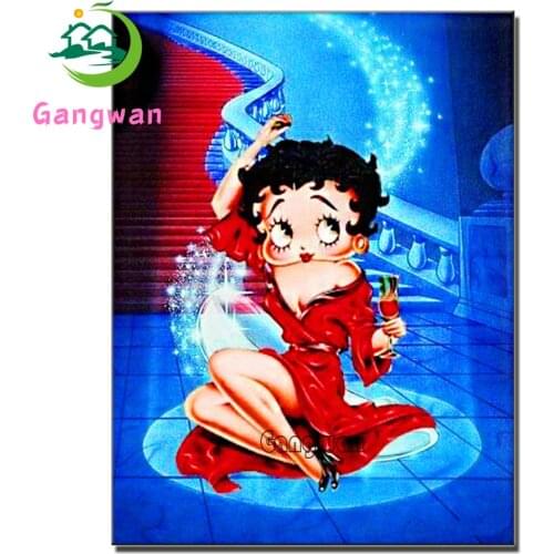 Full Square Rhinestone Crystal Decor 5D DIY Diamond Painting cute cartoon girl Cross Stitch Sexy dancer Diamond Embroidery decor