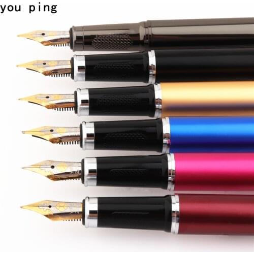 Luxury quality 3701 all 6 Colors Business office Fountain Pen New Student School Stationery Supplies ink calligraphy pen