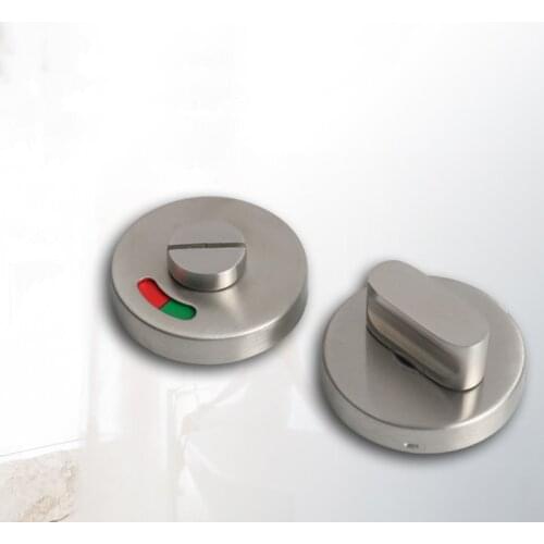 Stainless Steel WC Toilet Door Lock Handle Knob Indicator Privacy Latch Bathroom