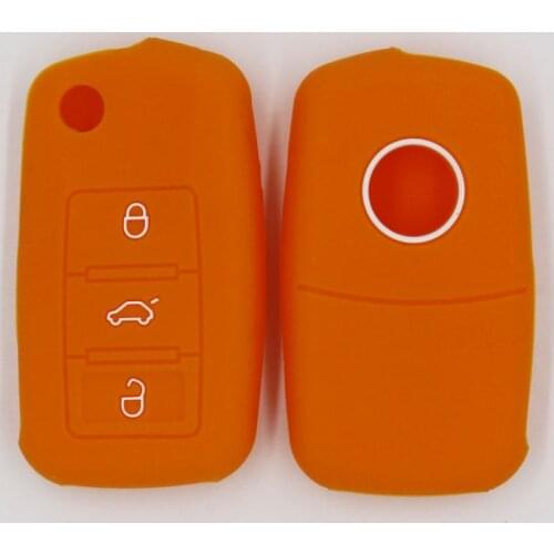2PC Silicone Car Key Cover Case For VW POLO Bora Beetle Tiguan Passat Golf Jetta Eos For SKODA Octavia Remote Fob Shell Cover