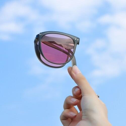 Fashion fold Sunglasses for Men Women Large round frame sun glasses brand design eyewear lunettes de soleil gafas de sol UV400