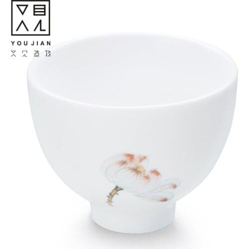 Dehua white porcelain ceramic cup China Kung Fu cup drinking tea ceramic sample Tea Cup China tea bowl host cup single cup