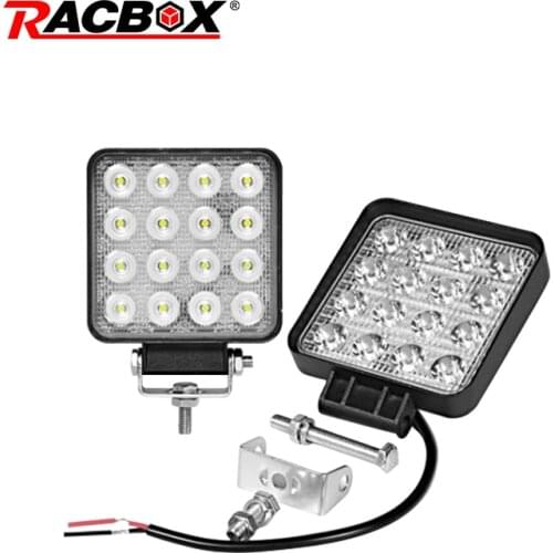 Slim 4 inch 48W Offroad LED Work Light Flood Spot Beam 12V 24V Worklamp for Industry CAR UAZ Farming Driving Fishing Fog Light