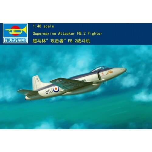 Trumpeter 02867 1/48 Warplane British Attacker FB.2 Aircraft Model Airplane Kit TH05507-SMT6