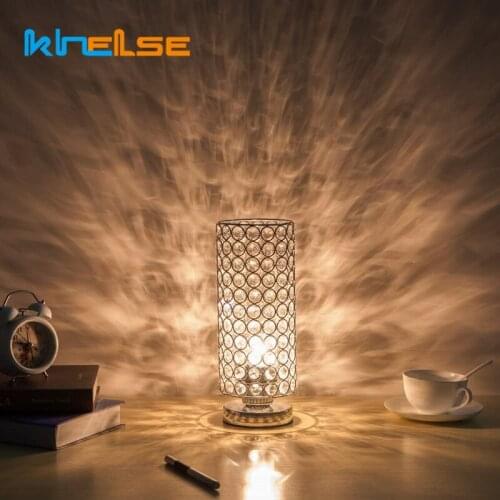 Crystal Silver Table Lamp Bedside Desk Lamp Night Light Table Lamps for Bedroom Living Room Alexa Google WiFi Smart E27 LED Bulb