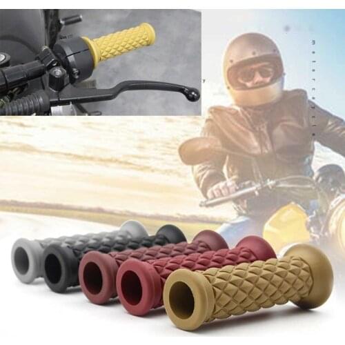 X7AE 2pcs 7/8"22mm Motorcycle Rubber Handlebar Motorcycle Bike Vintage Hand Grip Bar End For Motorcycle Bike Styling