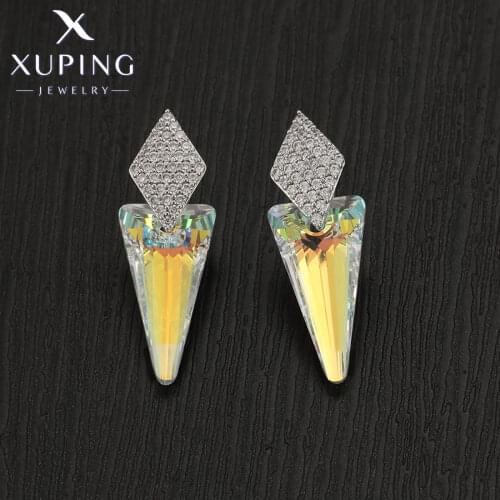 Xuping Jewelry Summer Sale Fashion Elegant Rhodium Plated Women Eardrops Earrings 20606