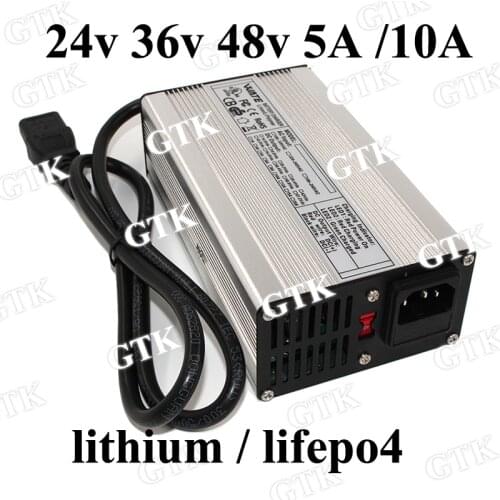 High quality 24v 10A 5Aquick smart li ion charger lifepo4 48v 10A fast charger 24v 36v 48v 5A 10A lifepo4 battery lead acid