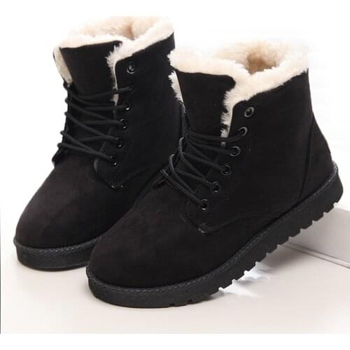 Women Boots Winter Warm Snow Boots Women Faux Suede Ankle Boots For Female Winter Shoes Botas Mujer Plush Shoes Woman WSH3132