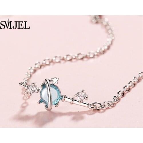SMJEL Japanese Sweet Bracelet For Women Cosmos Planet Design Hollowed Out Star Bracelets Saillor Moon Key Bracelet Accessories