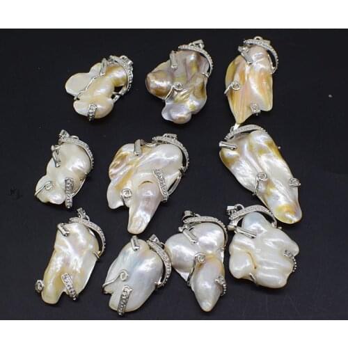1piece white pearl PENDANT baroque pearl pendant nature beads