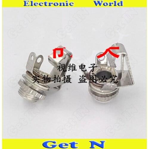 10pcs Mono Track 3.5mm Metal Socket Jack Recaptacle 3.5 Audio Socket with Switch
