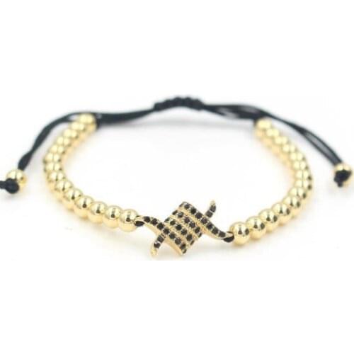 8mm gts2 gold silver Copper cz zircon cubic zirconia elastic adjusted men Macrame Charm Prayer Buddha Yoga Bracelet Bangles