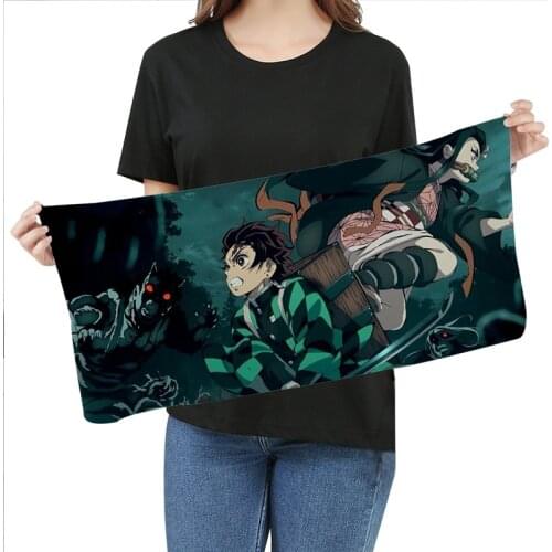 Anime Demon Slayer Blade Stove Gate Nidouzi Second Element Anime Peripheral Washing Towel Student Microfiber Facial Towel Unisex