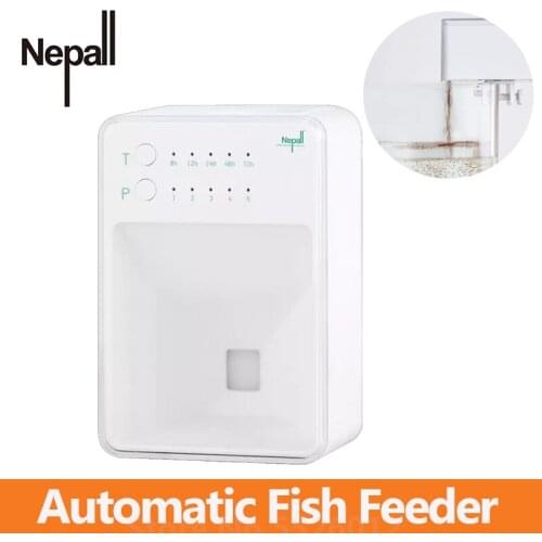 Nepall Automatic Mini Fish Feeder Timer Quantification Feeding for Small Fish Feeding Visual Airtight Granary