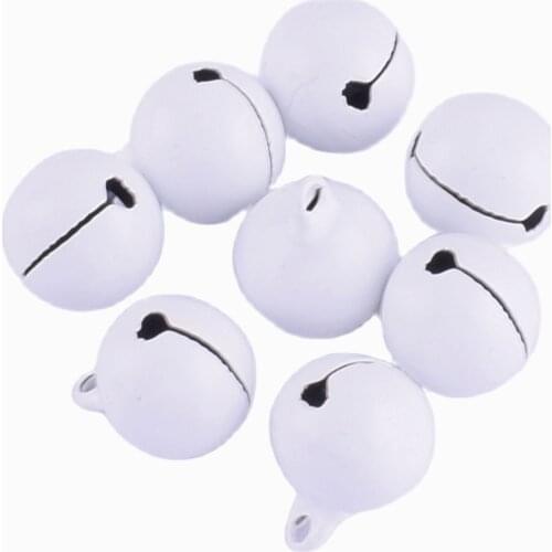 White Jingle Bells Christmas Bells Decorative Bells Sound Bells Ornament Bells Beads Charm Pendants Jewelry Making Findings 14mm