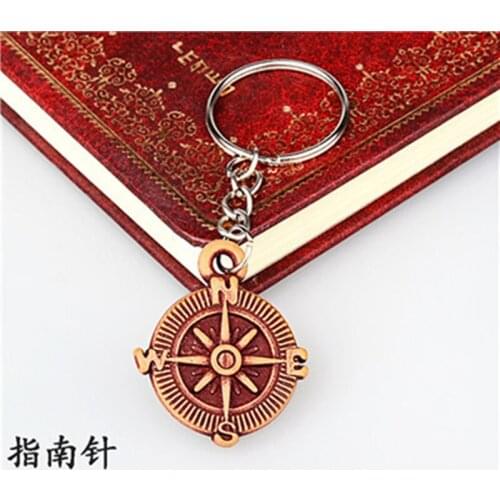 5pieces Keychain Hanger 25mm Keyrings Drop Sell Gift Promotion Wooden Engrave Compass Pendant For Keyring Diy