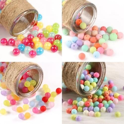 4mm-16mm Matte AB Color Acrylic Beads Round Loose Spacer Beads for Jewelry Making Diy Bracelet Necklace Wholesale