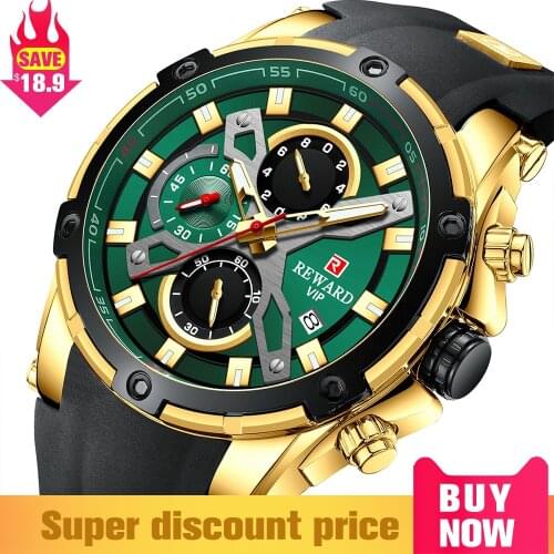 2021 New REWARD Mens Watches Blue Waterproof Top Brand Luxury Chronograph Sport Watch Quartz Men Wristwatch Relogio Masculino