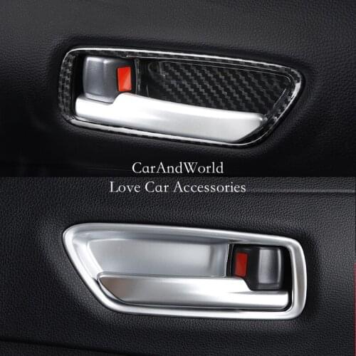 For Toyota Corolla E210 2019 2020 Interior Door Handle Bowl Cover Frame Panel Decoration Carbon Fibre Car Molding Accessories
