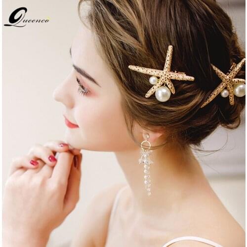 En Stars Hairpins Headdress Wedding Hair Accessories Pearl Bridal Tiara Hair Comb Hair Pins Wedding Hair Jewelry