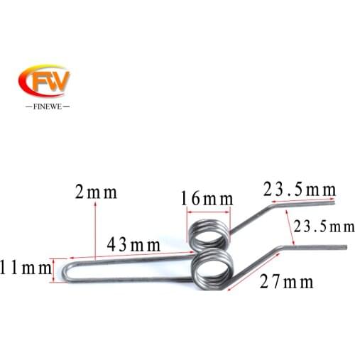 FINEWE 2pcs/lot 2.0mm spring steel wire double torsion spring 16mm out diameter