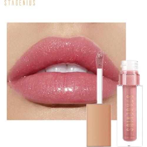 STAGENIUS Ultra Glossy Lip Gloss 8 Colors Waterproof Glitter Liquid Lipstick Beauty Sexy Shining Liptint Professional Cosmetic