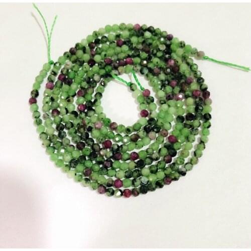 Natural Natural Rub y Zoist Micro Facted Beads,Faceted Tiny Spacer Gem Beads,Size 2mm 3mm 4mm Small Beads 1of 15.5" strand