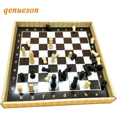 Hot 2 In 1 Wooden Chessman Chess & Go Game Chess Board Go Game Gobang Upscale Set Boxed Travel Children And Kid Gift Games Chess