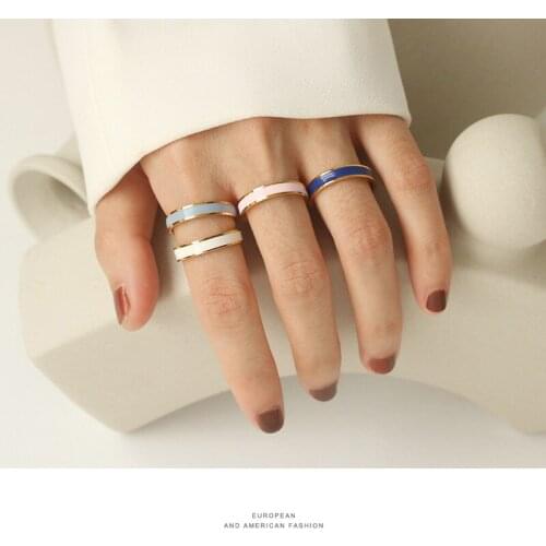 Drip Glaze Simple Creative Retro Temperament Korean Fashion New Product Opening Adjustable Rings For Women 2021 Gift Party