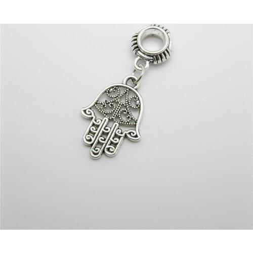 Classic 12pcs Hand Charms Big Hole Loose Bead Fit Pandora Bracelet Pendants DIY