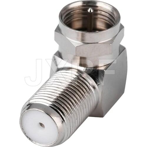 90 Degree F Coaxial Connector Right Angle F-Type RG6 Male to Female Adapter