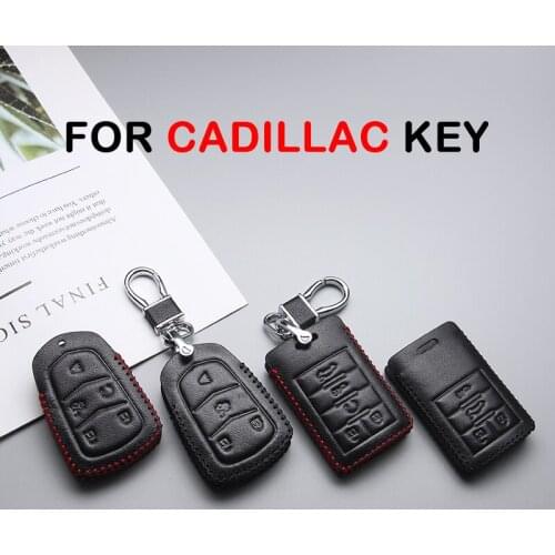 KUKAKEY Leather Car Key Cover Case For Cadillac CTS Escalade SRX ATS STS XTS CT6 XT5 Auto Key Bag Shell Skin Car Styling
