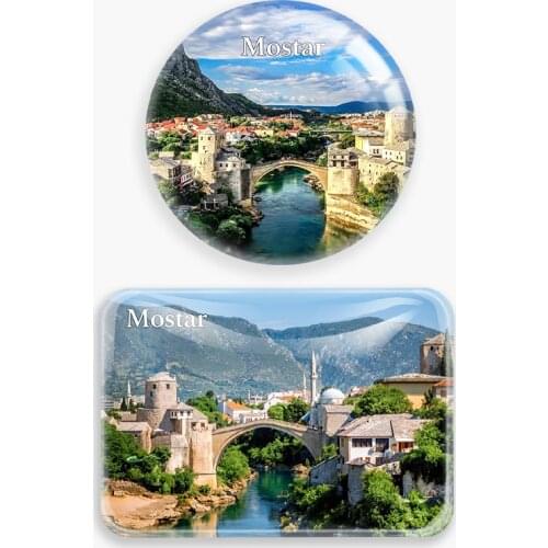 Mostar Bosnia-Herzegovina Fridge Magnet World Travel Souvenir glass Refrigerator Magnetic Stickers Home Decor Tourist gift