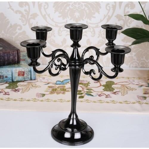 Metal Candle Holders Table Candlestick Bronze/Silver/Gold Arms Stand Home Decoration Pillar For Wedding Candelabra