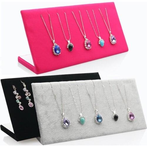 Fashion Small Velvet Pendant Necklaces Holder Earrings Display Jewelry Stand Jewellery Organizer Counter Showcase Gift Packaging
