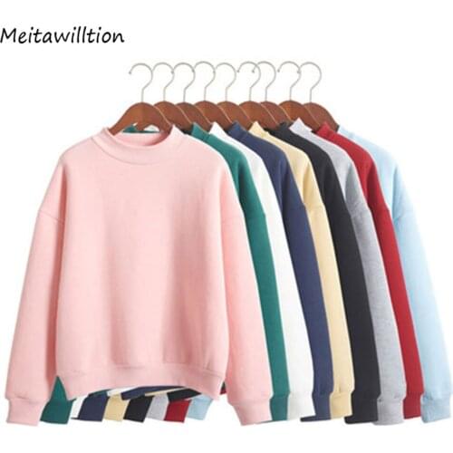 Fashion Long Sleeve Sweatshirts Loose Autumn Round Neck Women Hoodies Sweatshirts Female Harajuku Korean Pullover Basic Tops