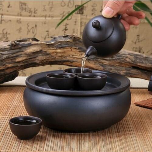 Yixing tea tray tea set teapot teacup and saucer set china glaze Car travel portable package ceramic teapot