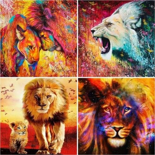 Kit Diamond Mosaic Animal Cross Stitch 5D DIY Needlework Full Square Diamond Painting Embroidery Lion Decoration for Home Diamon