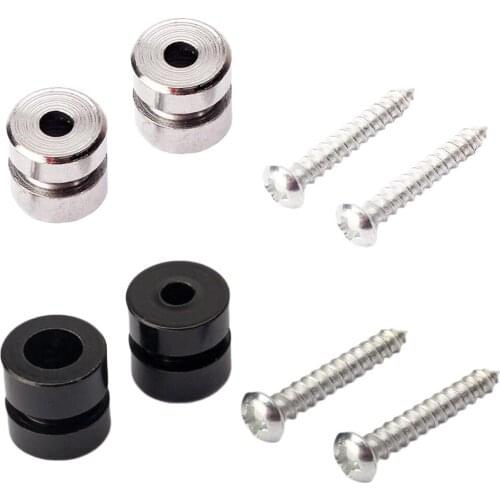 Set of 2 Electric/Acoustic Guitar Straplocks Bass Strap Lock Button Durable