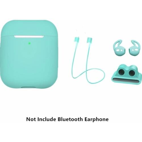 4 in 1 Silicone Case Set For Airpods 1 2 Coque Protection Bags Cover Watch Band Holder Anti-lost Strap for AirPods 1 2