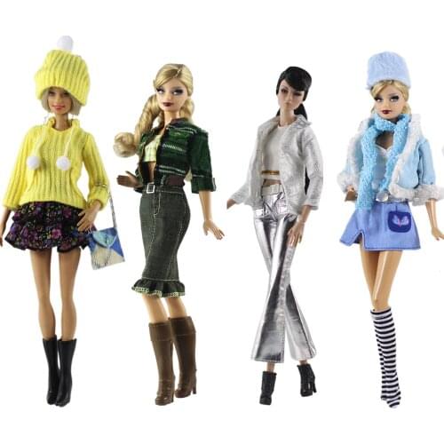2019 New set Winter Wear Plush Coat Suit Sweater Skirt Clothes Outfit Clothing For 1/6 BJD Xinyi Barbie FR ST Doll toy for girl