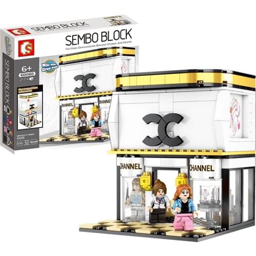 New City street view Brand fashion store moc building block model figures assemable bricks collection education toys collection