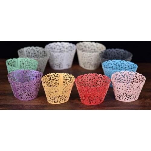 Wholesale 2000pcs Lace Laser Cut Cupcake Wrapper Clouds Muffin Paper Cup Wedding Gift Box Birthday Party Favor Baby Shower decor