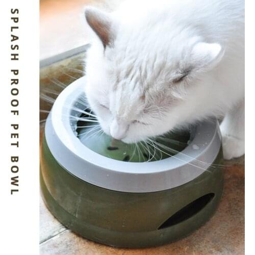 Cat Floating Bowl No Wet Mouth Water Food Feeder for Kittens Pets Puppy Dogs Dish Plastic Anti Slip PP Car Anti Overflow Plate