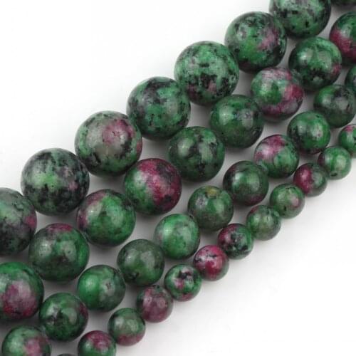 Natural AAA+ Epidote Zoisite With Red Dye Color Stone Beads For Jewelry Making DIY Bracelet 6/8/10/ 12 mm Strand 15''(F00606)